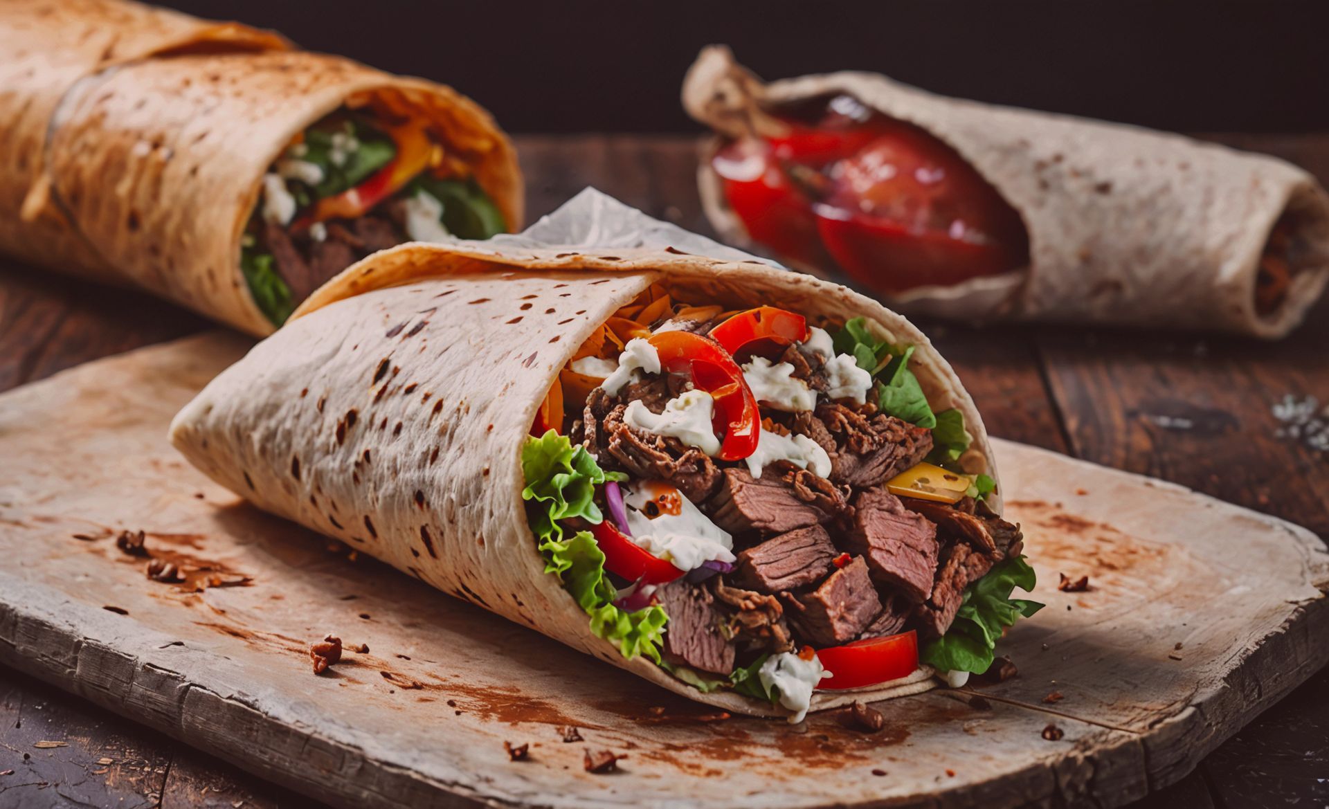 Tacos du Rhône : Tacos S (1 viande), M (2 viandes) ou XL (2 pains, 3 viandes)