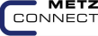 METZ CONNECT-Logo in schwarzer und blauer Schrift auf weißem Hintergrund