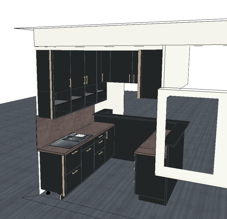 Plan für die Neugestaltung einer Küche