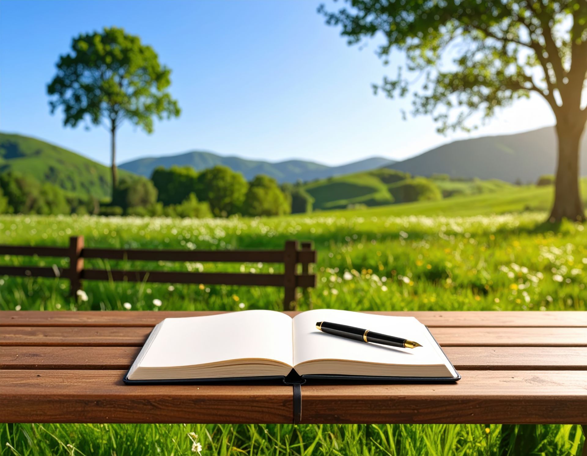 Ein Weg durch einen Garten mit vielen Blumen und Bäumen