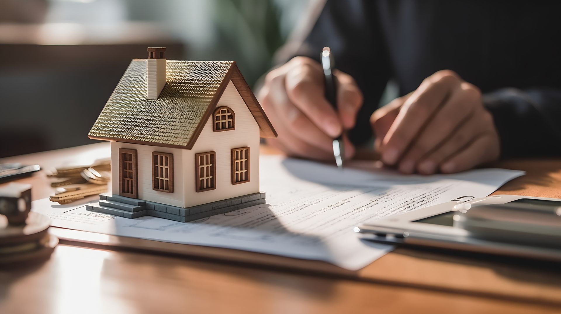 Une maison sur un document.