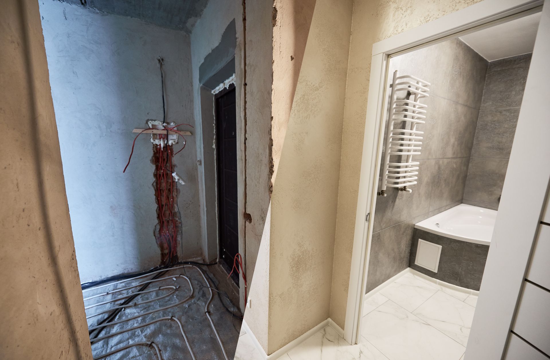 L'avant et l'après d'une salle de bains.