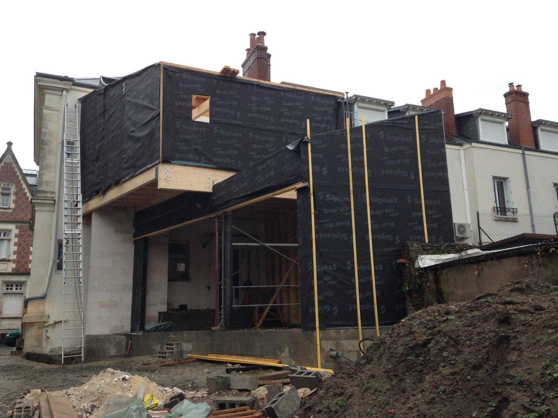 Chantier d'agrandissement avant