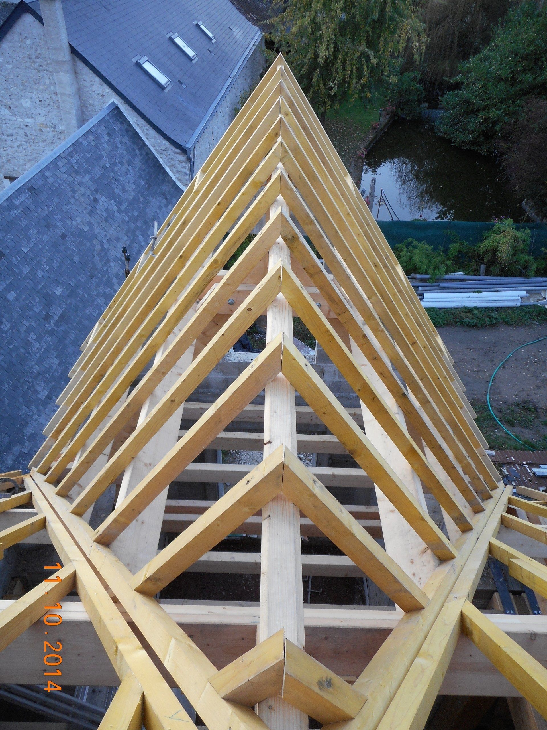 Charpente en bois neuve