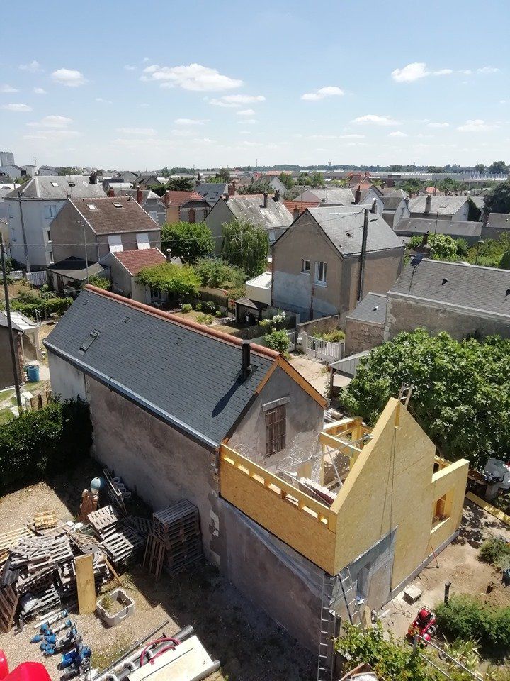 Agrandissement en ossature bois d'une maison dans sa longueur