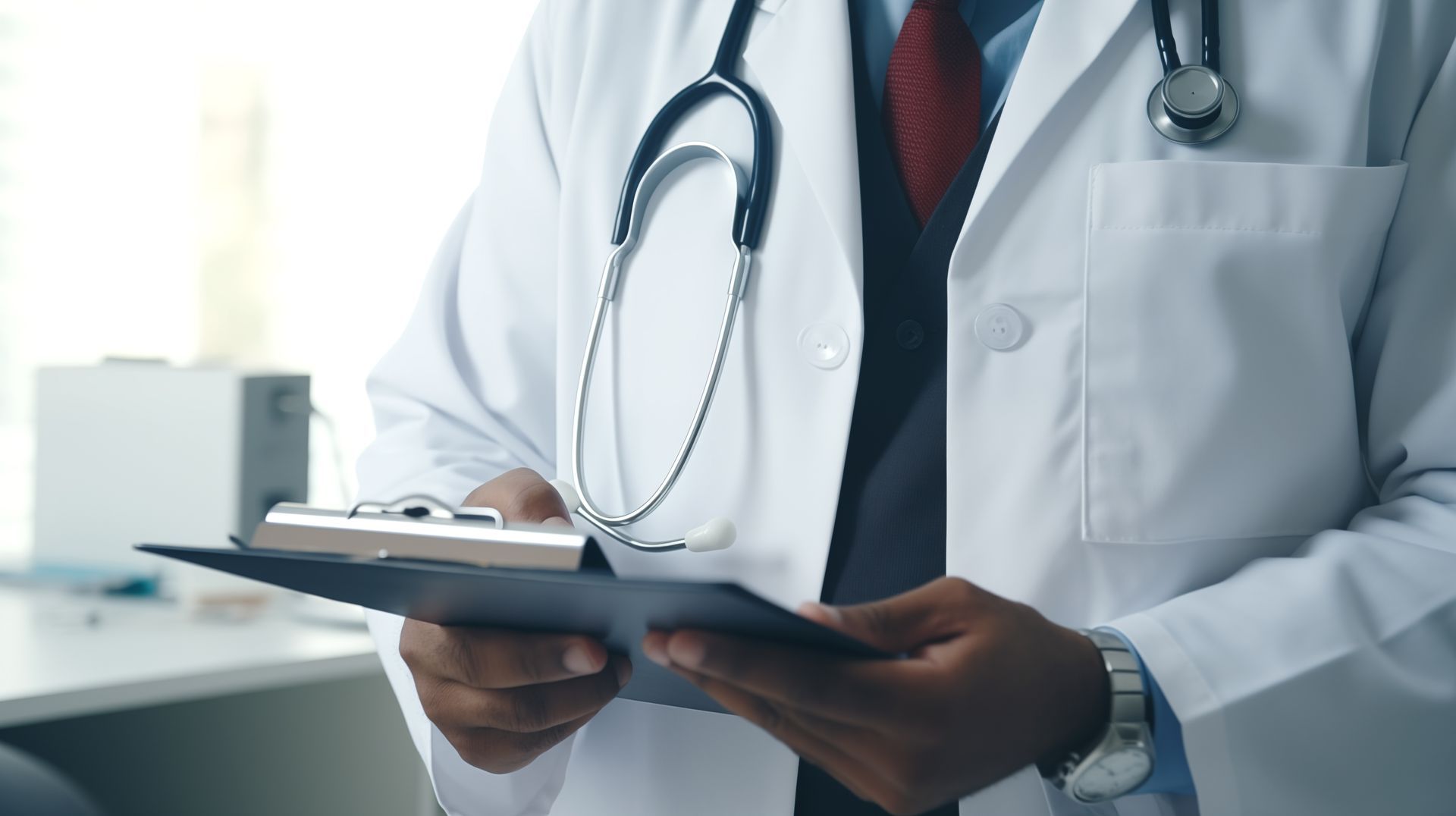 Un médecin en blouse.