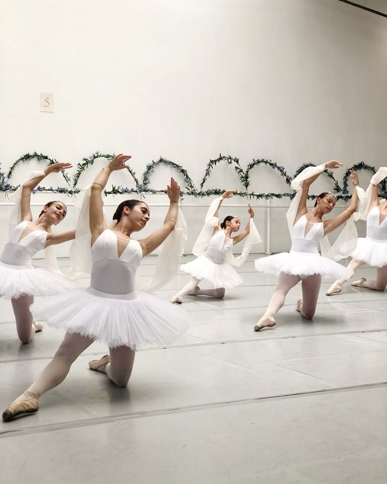 Un grupo de bailarinas está bailando en un estudio de danza.