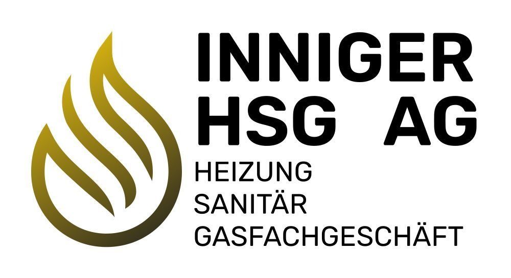Logo for Inniger HSG AG, featuring a flame icon and text: