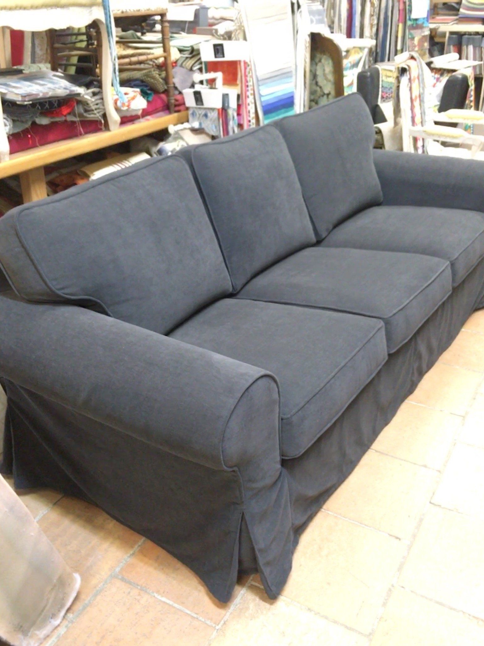 Réfection de canapé gris