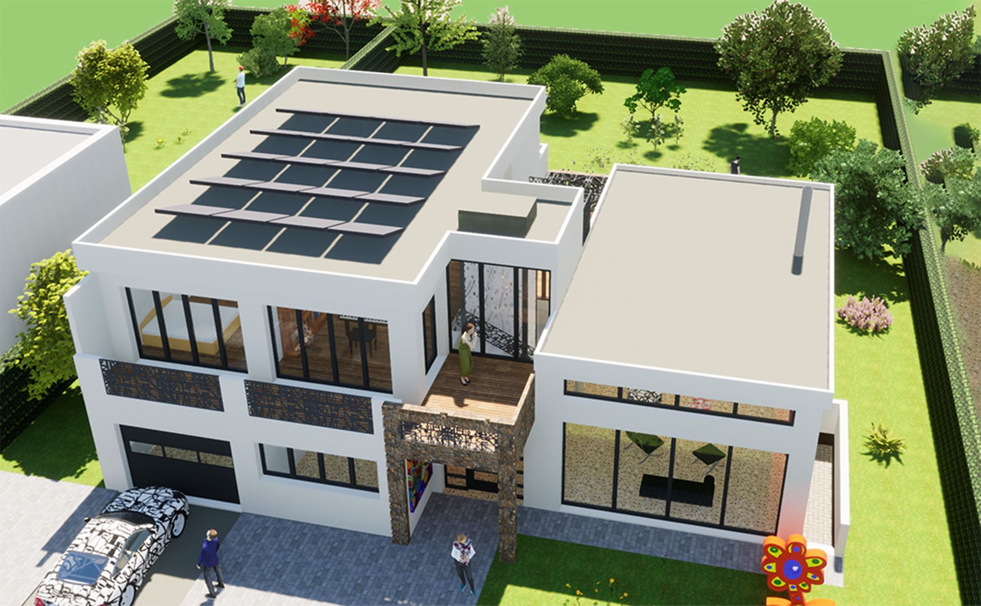 Concept 3D en vue isométrique d'un projet de maison Ultima à Croissy.