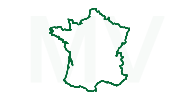 Contour de la France en vert.