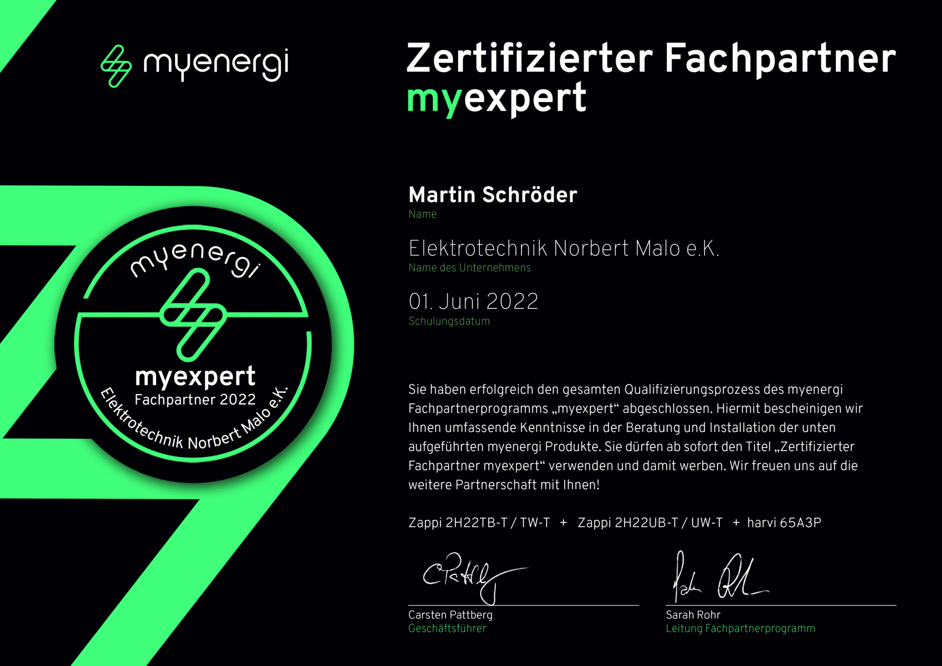 Zertifikat Myexpert