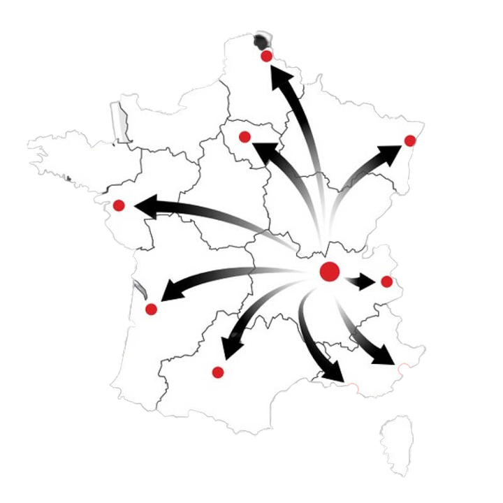 Carte de France de l'approvisionement de CMM