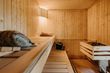 Alle unsere Ferienwohnungen verfügen über eine hochwertige Sauna zum Entspannen und wohlfühlen. Auf dem Foto seht ihr ein Beispiel der Sauna im Happy Place Clara.
