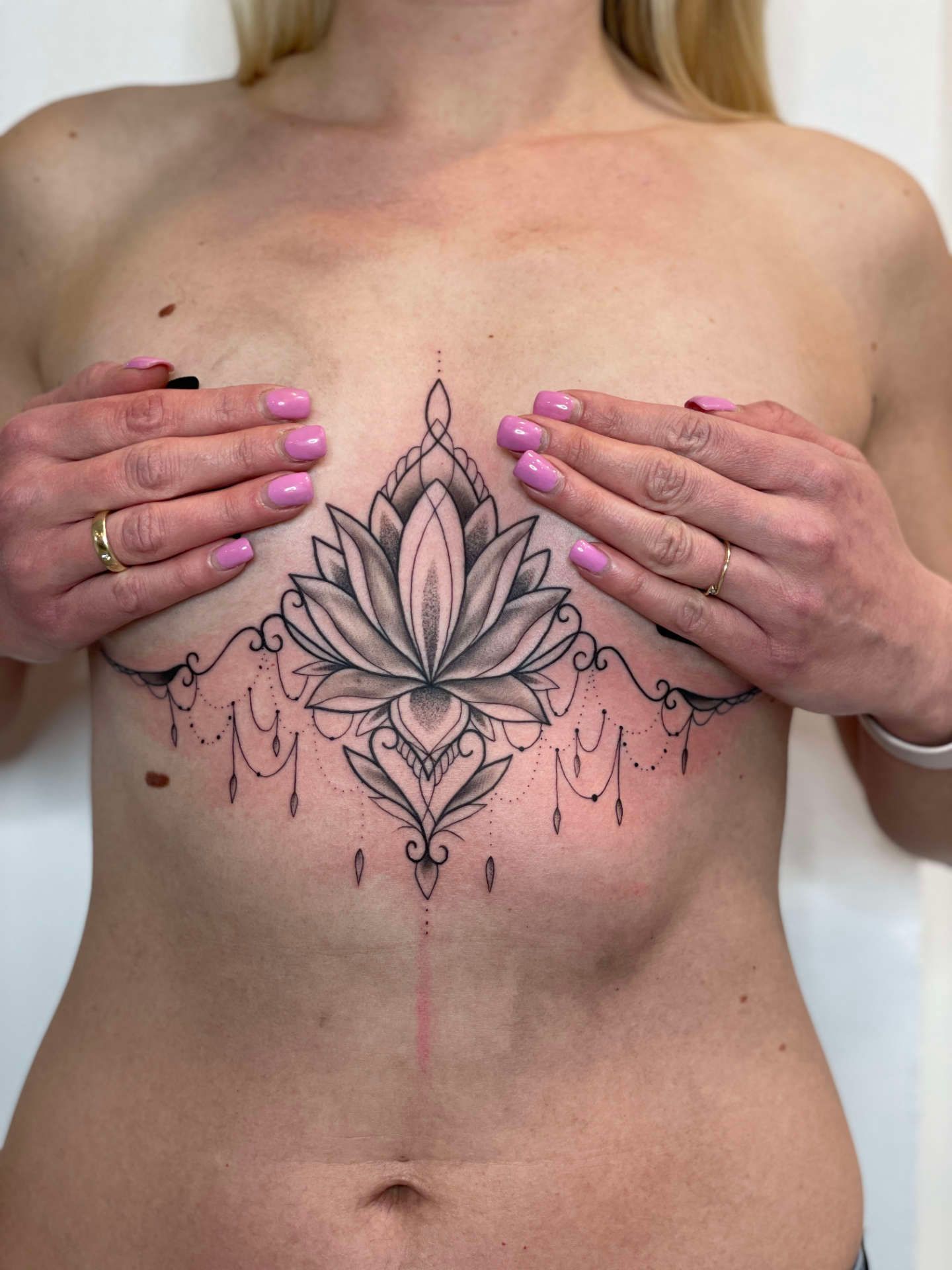 Underboob Tattoo Floral