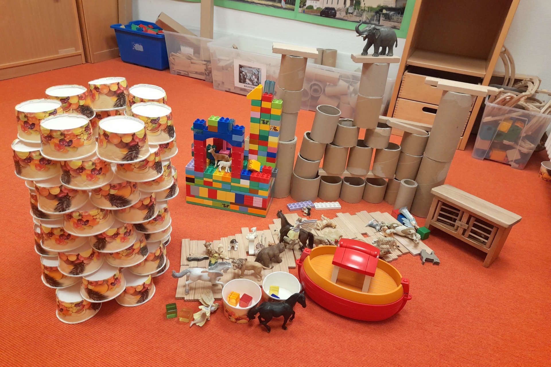 Bauen- und Konstruieren in der Mäusegruppe der Kita St. Elisabeth