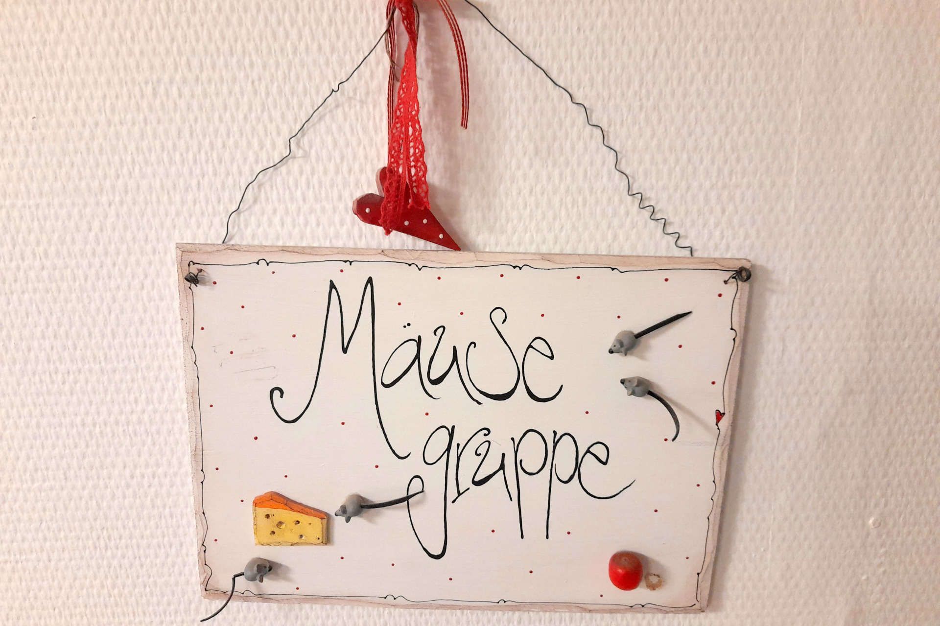 Schild der Mäusegruppe (Gruppe 1) in der Kita St. Elisabeth