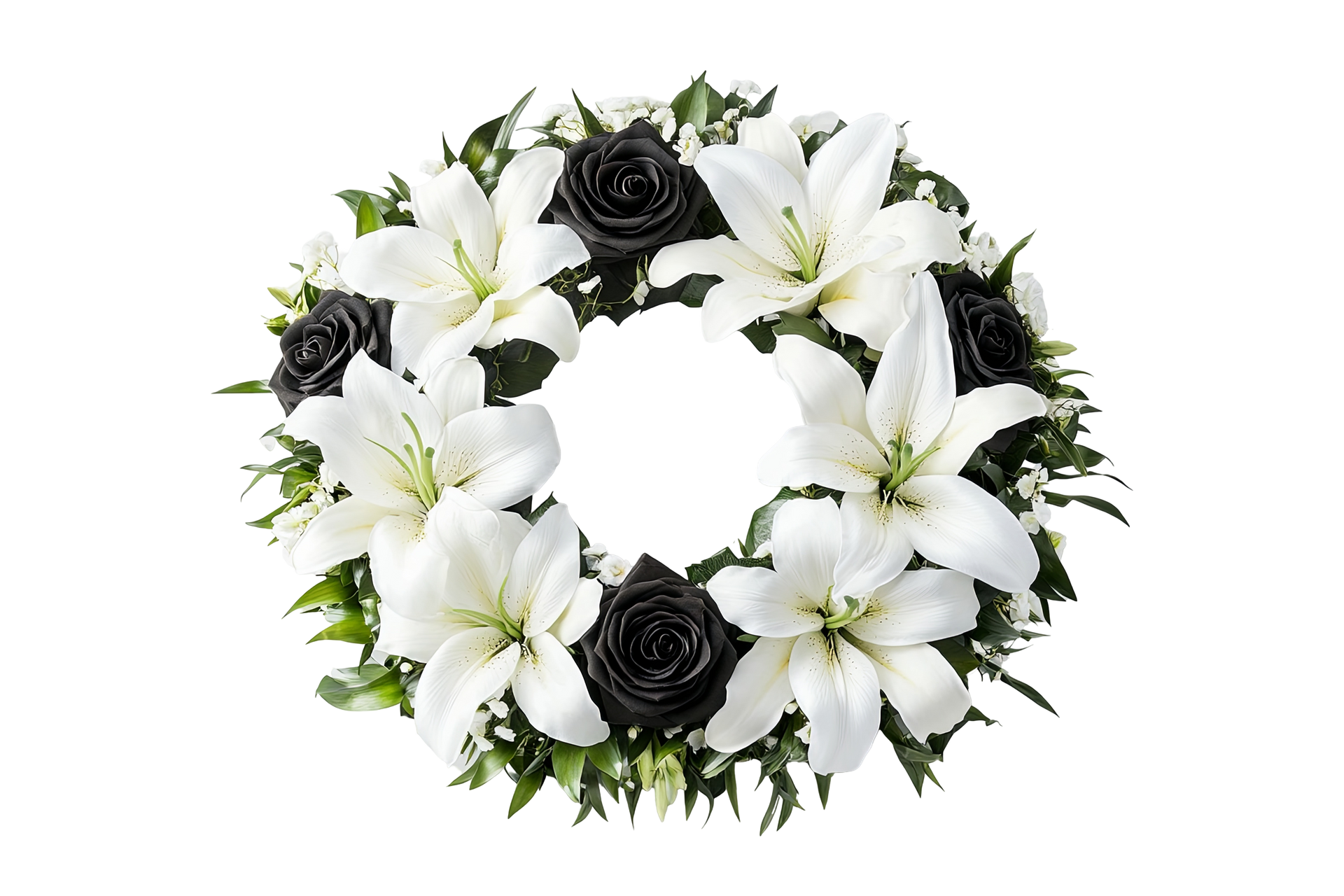 Une couronne de fleurs.