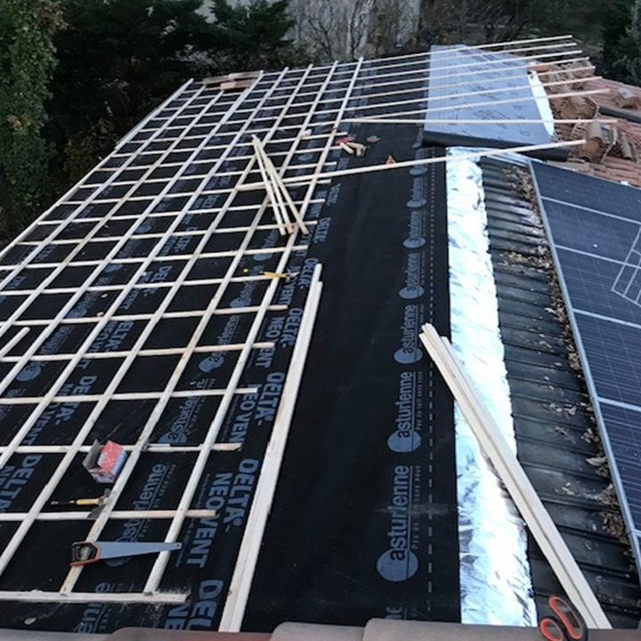 Préparation du liteau pour toiture