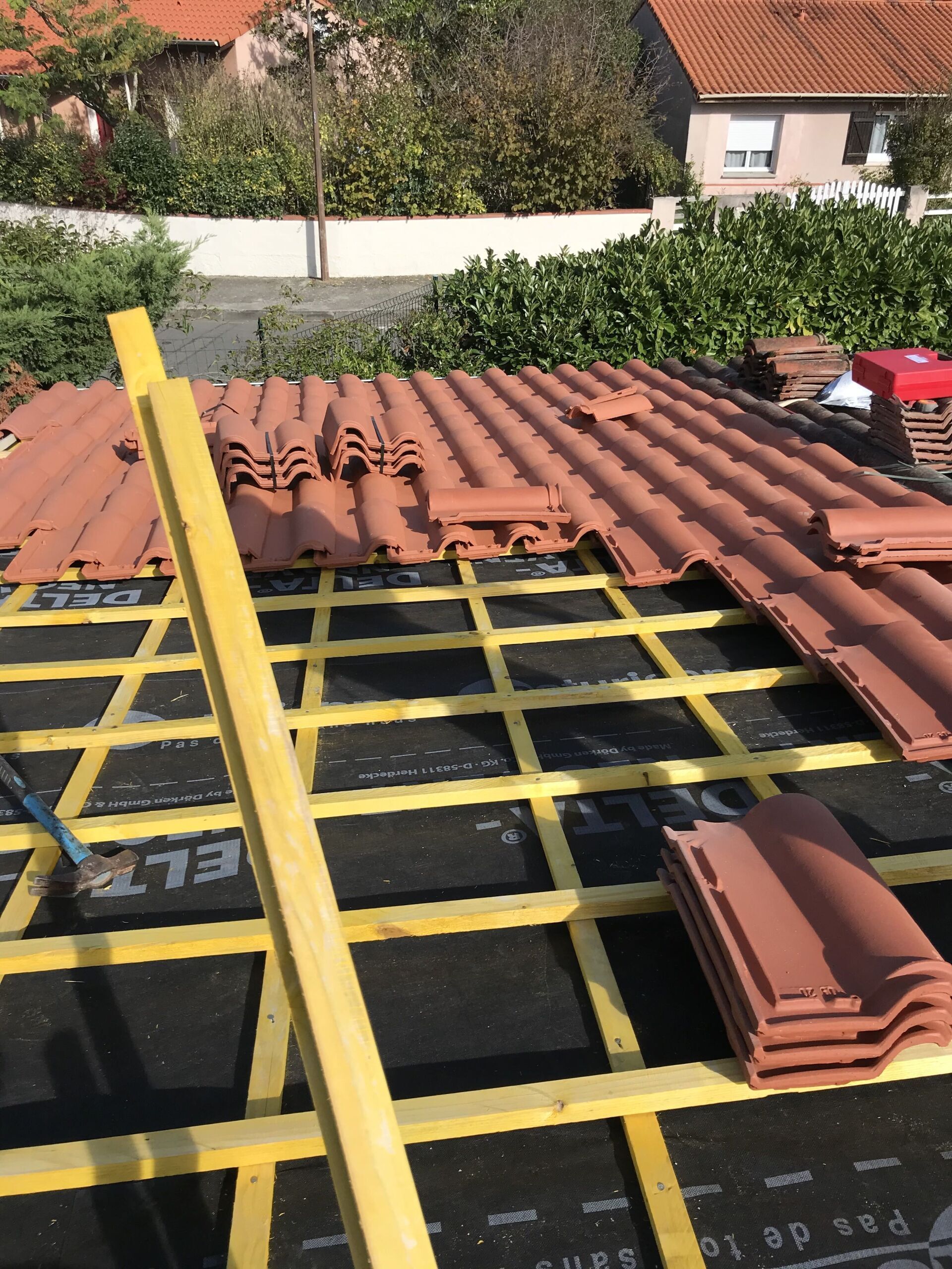 Couverture en cours de travaux