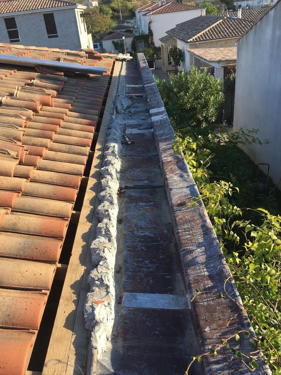 Gouttière mal nettoyée