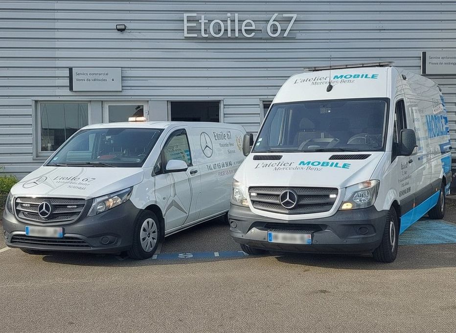 Véhicules d'intervention du garage Étoile 67.