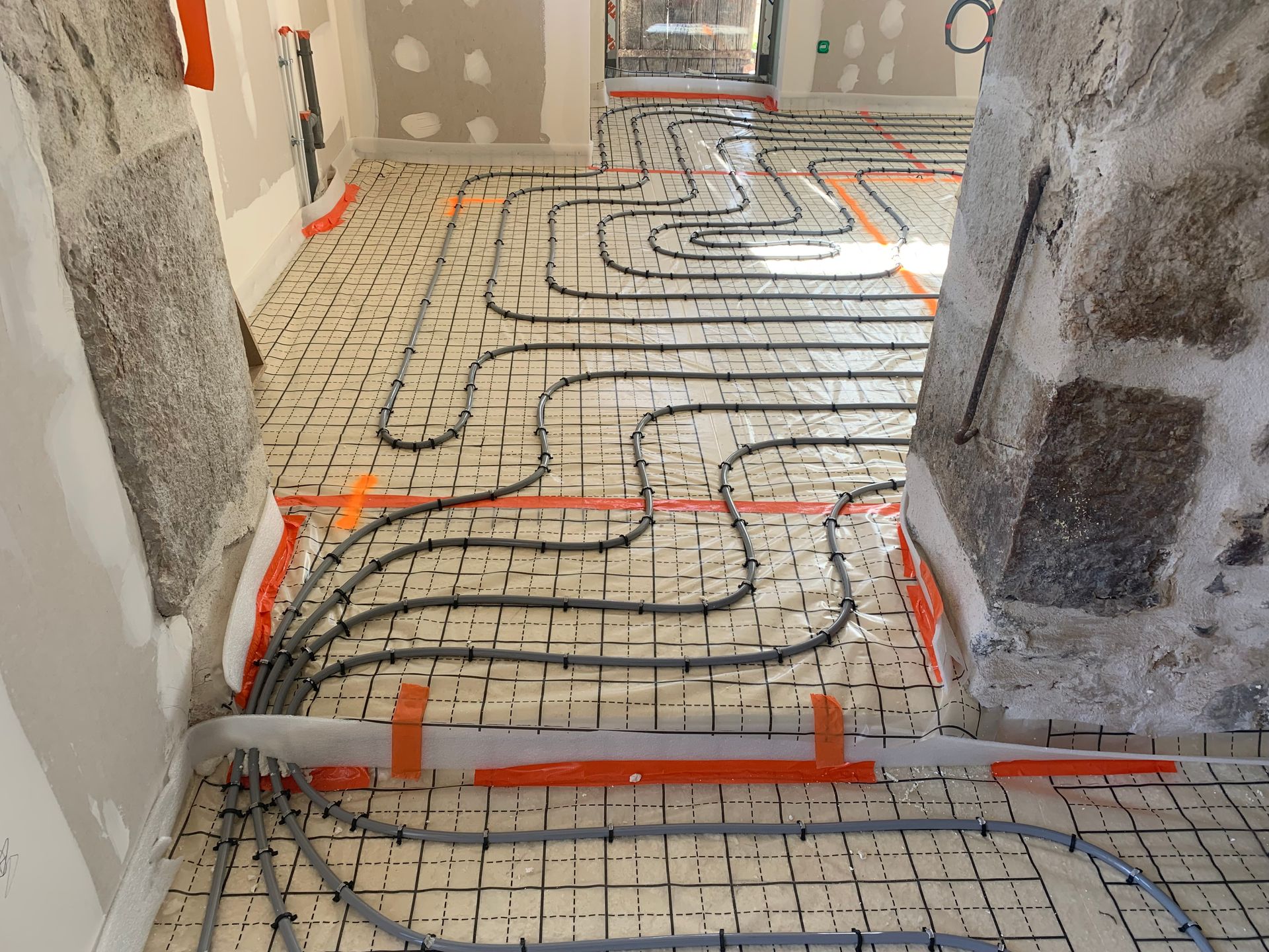 Pose de plancher chauffant