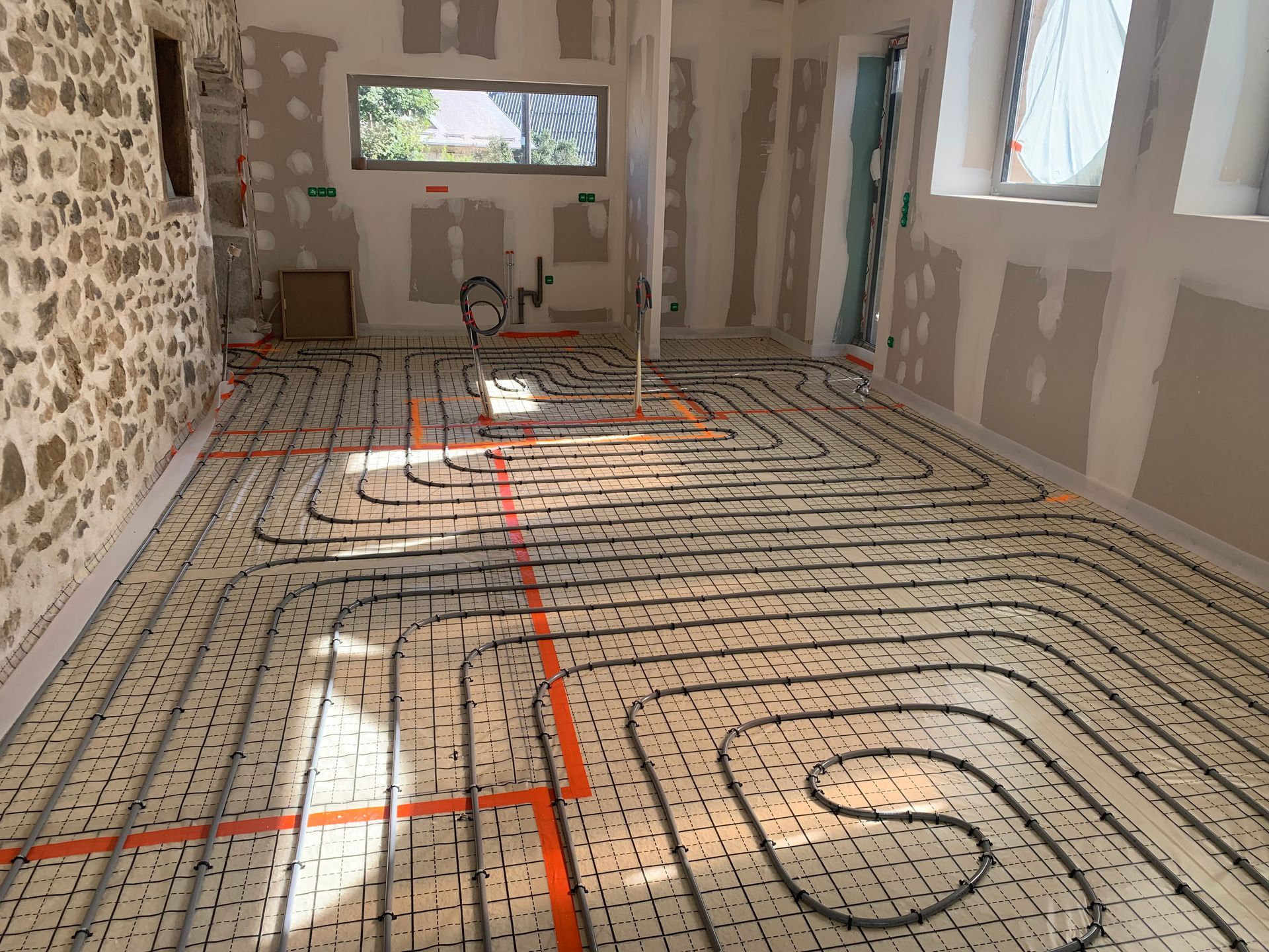 Pose de plancher chauffant