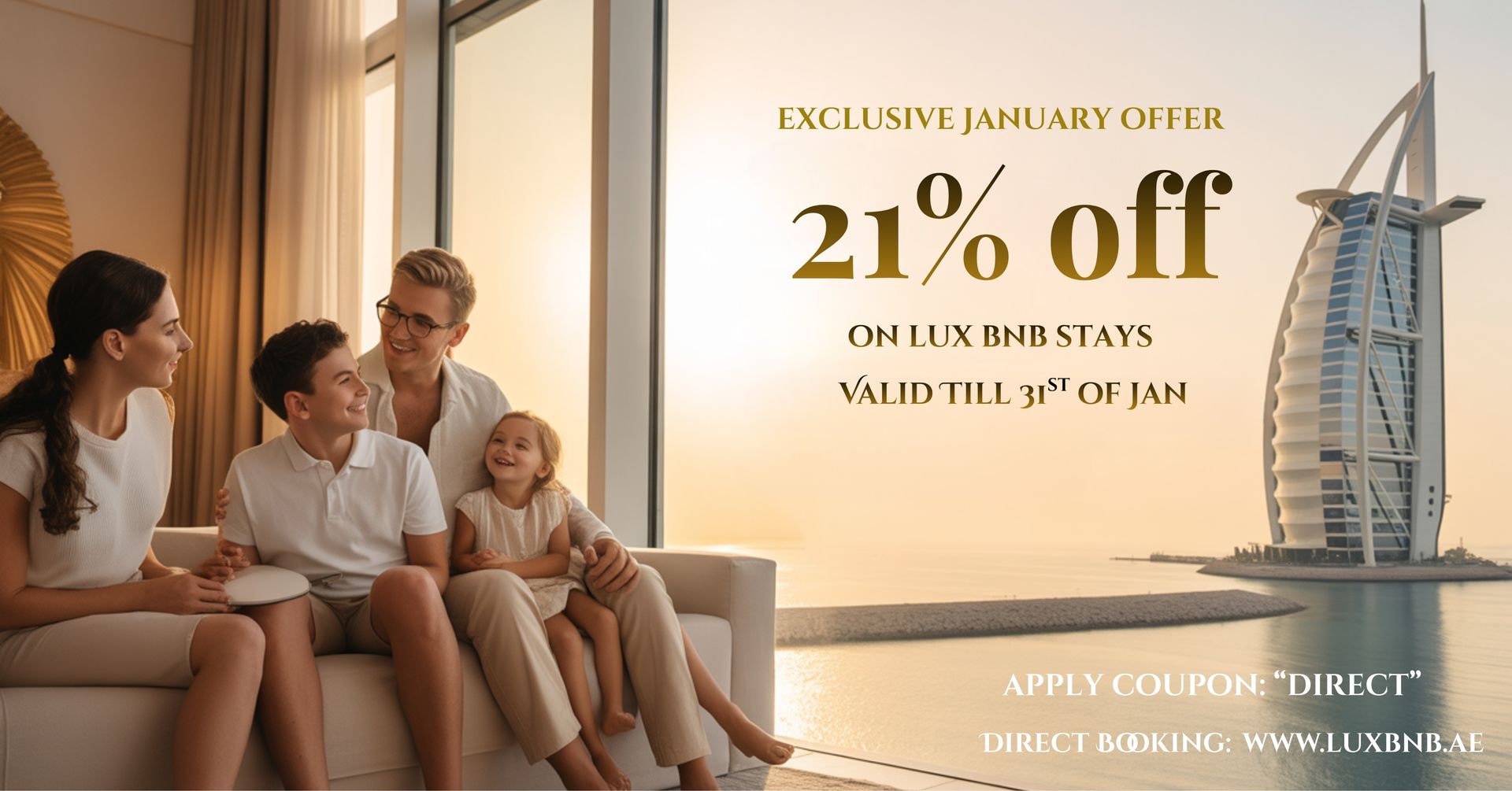 Family in living at Lux Bnb Holiday Home