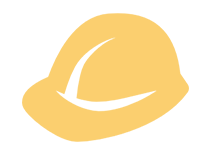 Casque de chantier jaune.