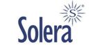 Un logotipo de solera azul con un sol en el medio