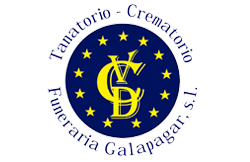 Logotipo para Tanatorio-Crematorio Funeraria Galapagar, S.L.: c&iacute;rculo azul con estrellas amarillas