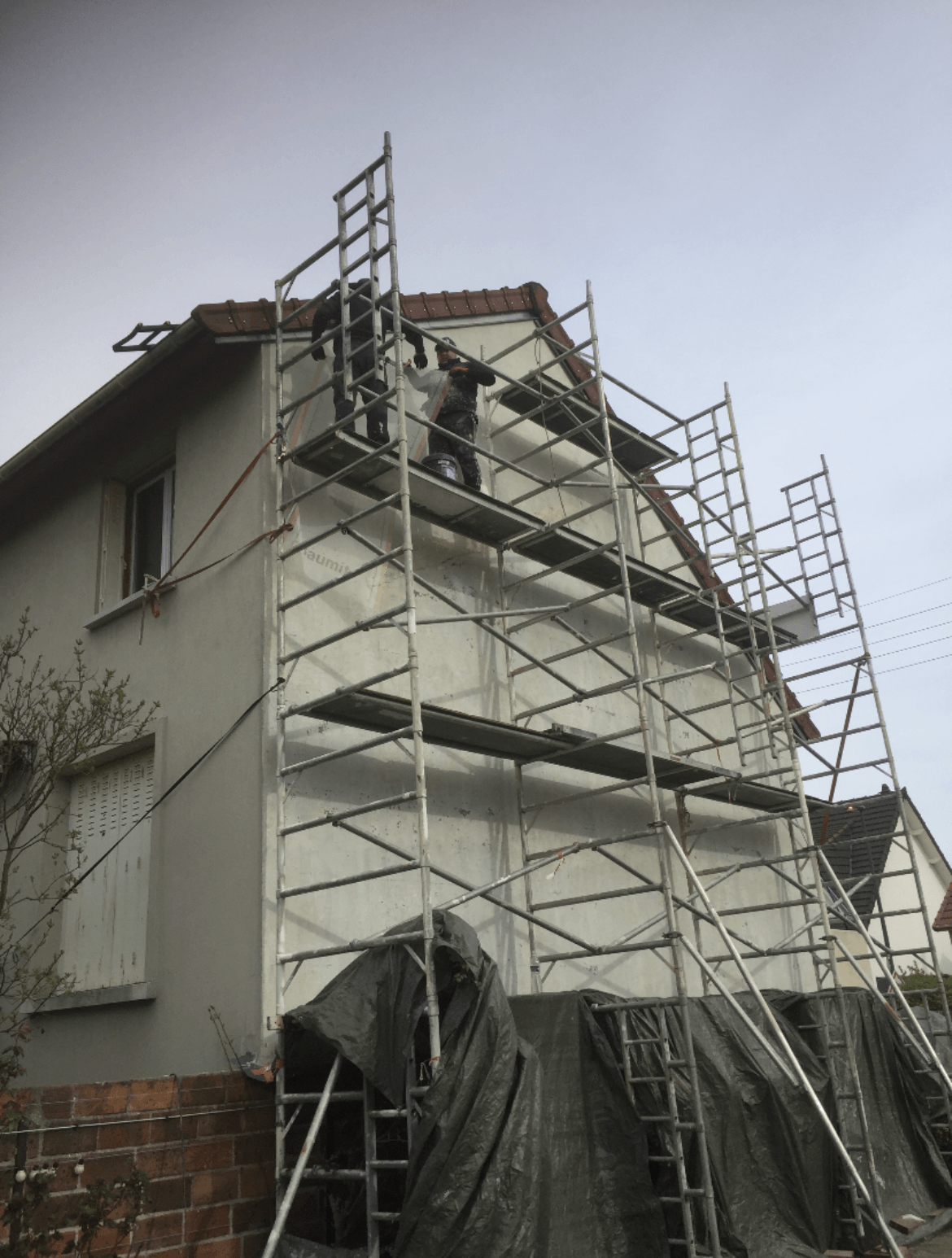 Façade en cours de ravalement