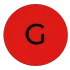 Un círculo rojo con una letra g negra dentro