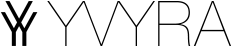 Un logotipo en blanco y negro para una empresa llamada Wyrra.