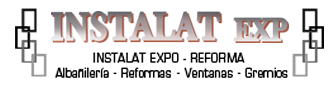 Se muestra un logotipo de instalat exp sobre un fondo blanco.
