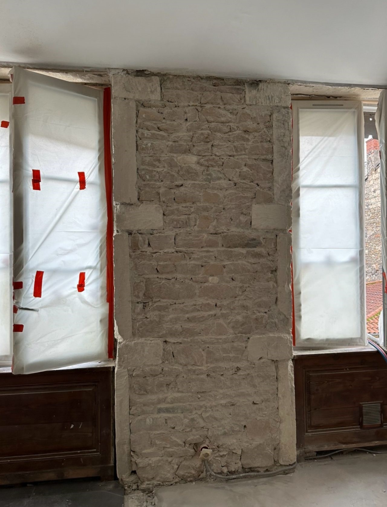 Restauration d’un trumeau en pierre place Bellecour Lyon 69002