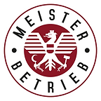 Ein rot-weißes Logo mit einem Adler in der Mitte eines Kreises.