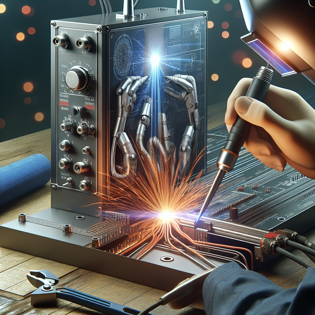 Una persona con una máscara de soldar utiliza una herramienta para fusionar componentes metálicos.