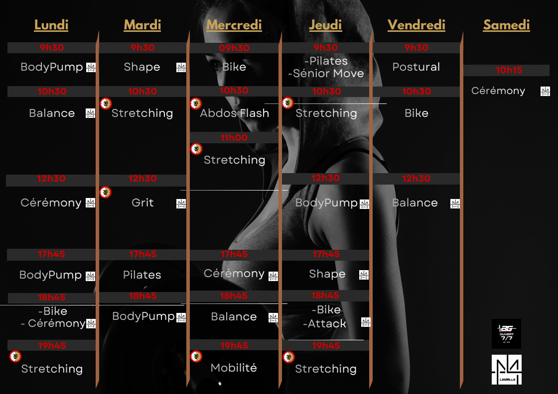 Planning des cours collectifs