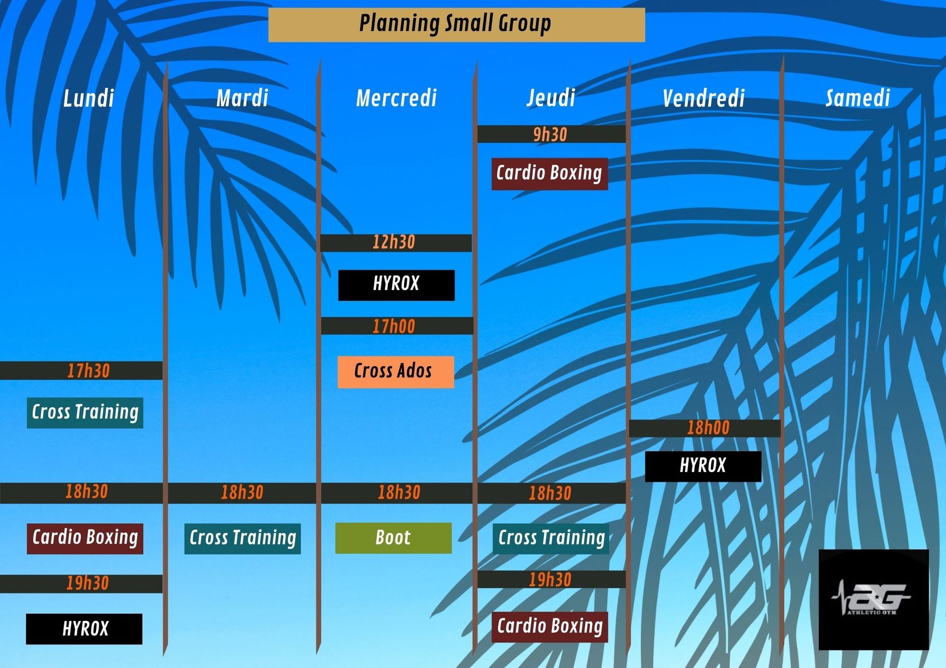 Planning des séances Small Group