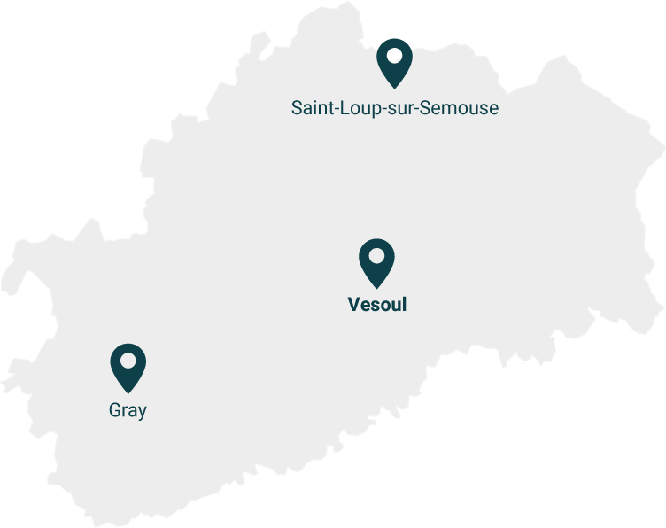 Carte avec les trois agences