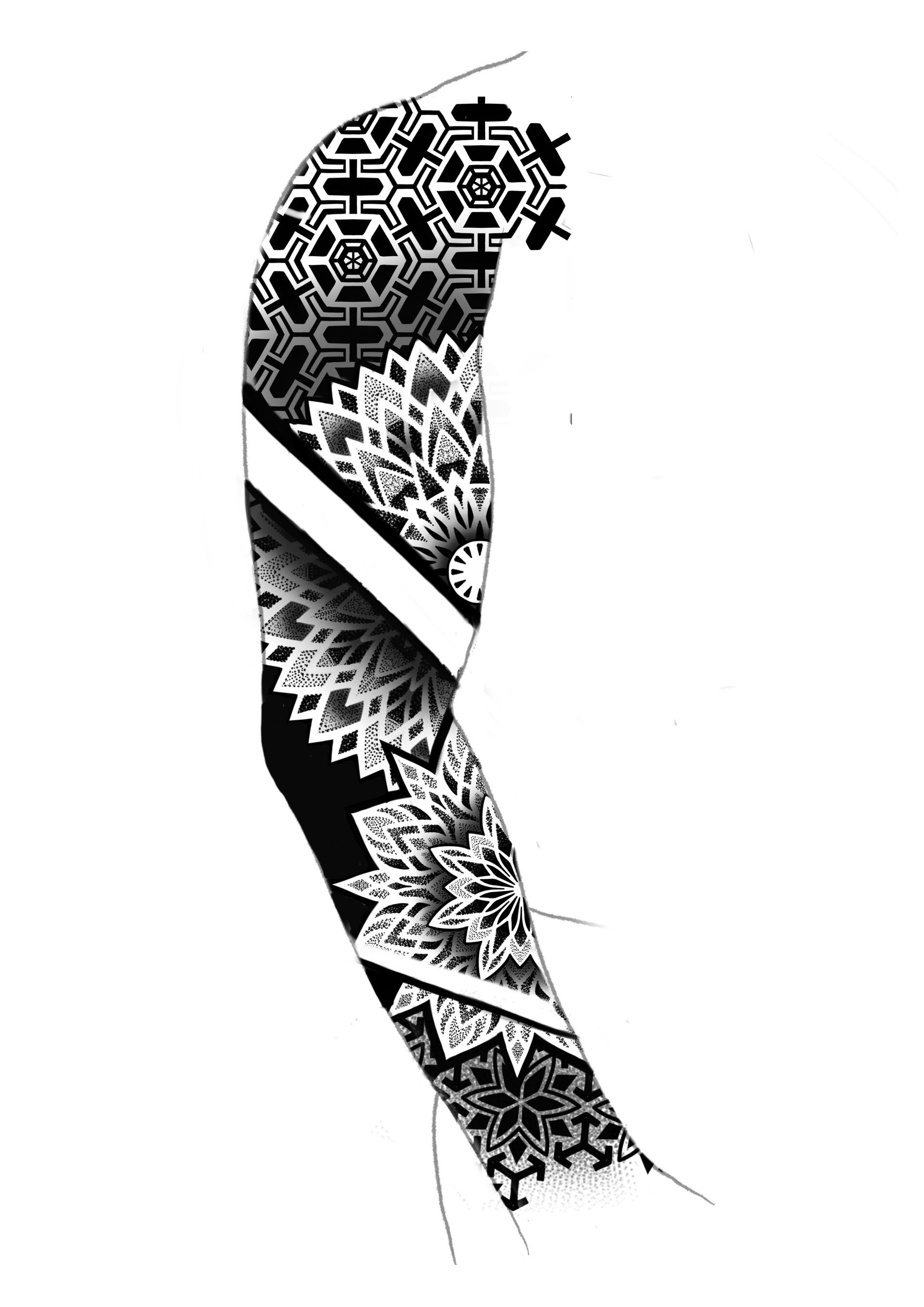 geometric flash tattoo