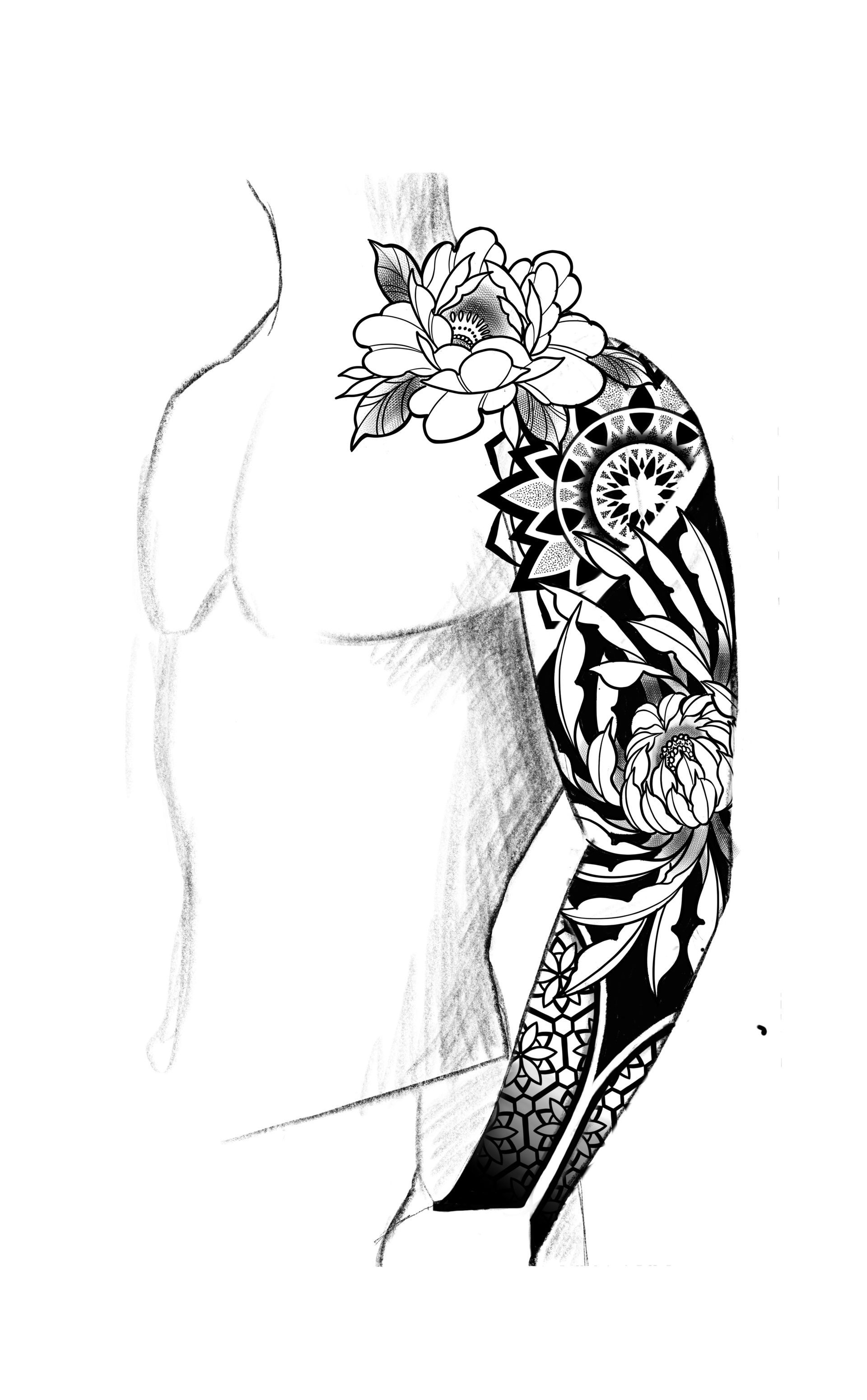 ornemental geometric tattoo flash Paris