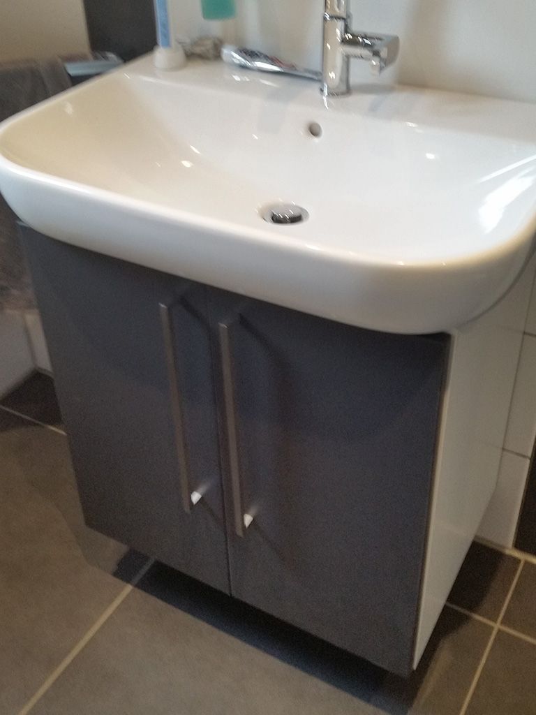 Holzbearbeitung Lettmann weißer Eckschrank / Unterschrank