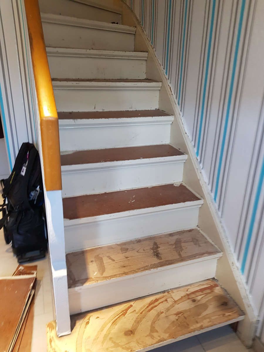 Treppenrenovierung vorher - nachher
