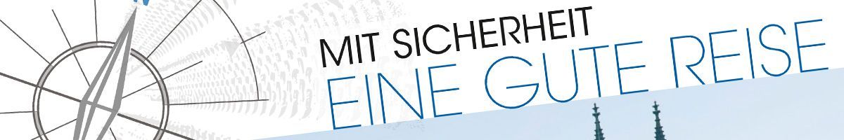 A sign that says mit sicherheit eine gute reise