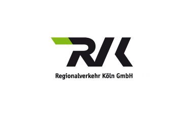 Das logo der regionalverkehr köln gmbh ist schwarz und grün.