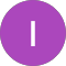 Un círculo morado con una línea blanca en el medio.