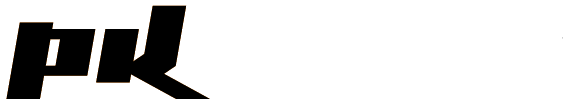 Musta tyylitelty ”pk”-logo valkoisella taustalla